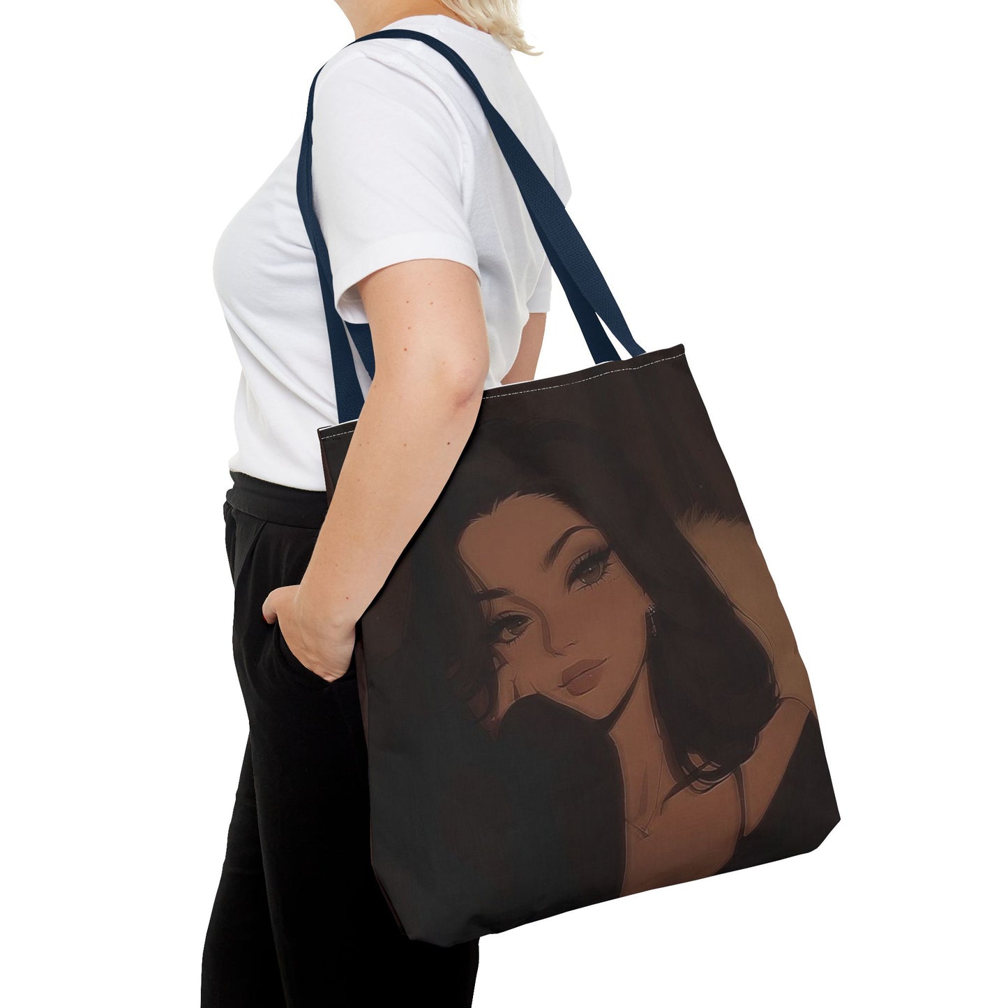Stylish AOP Tote Bag, Chic Canvas Handbag, Fashionable Reusable Shopper, Trendy Everyday Carryall, Gift for Her, Art Tote