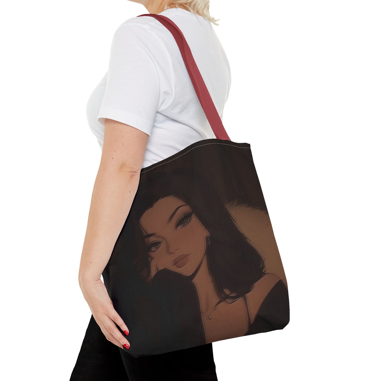 Stylish AOP Tote Bag, Chic Canvas Handbag, Fashionable Reusable Shopper, Trendy Everyday Carryall, Gift for Her, Art Tote