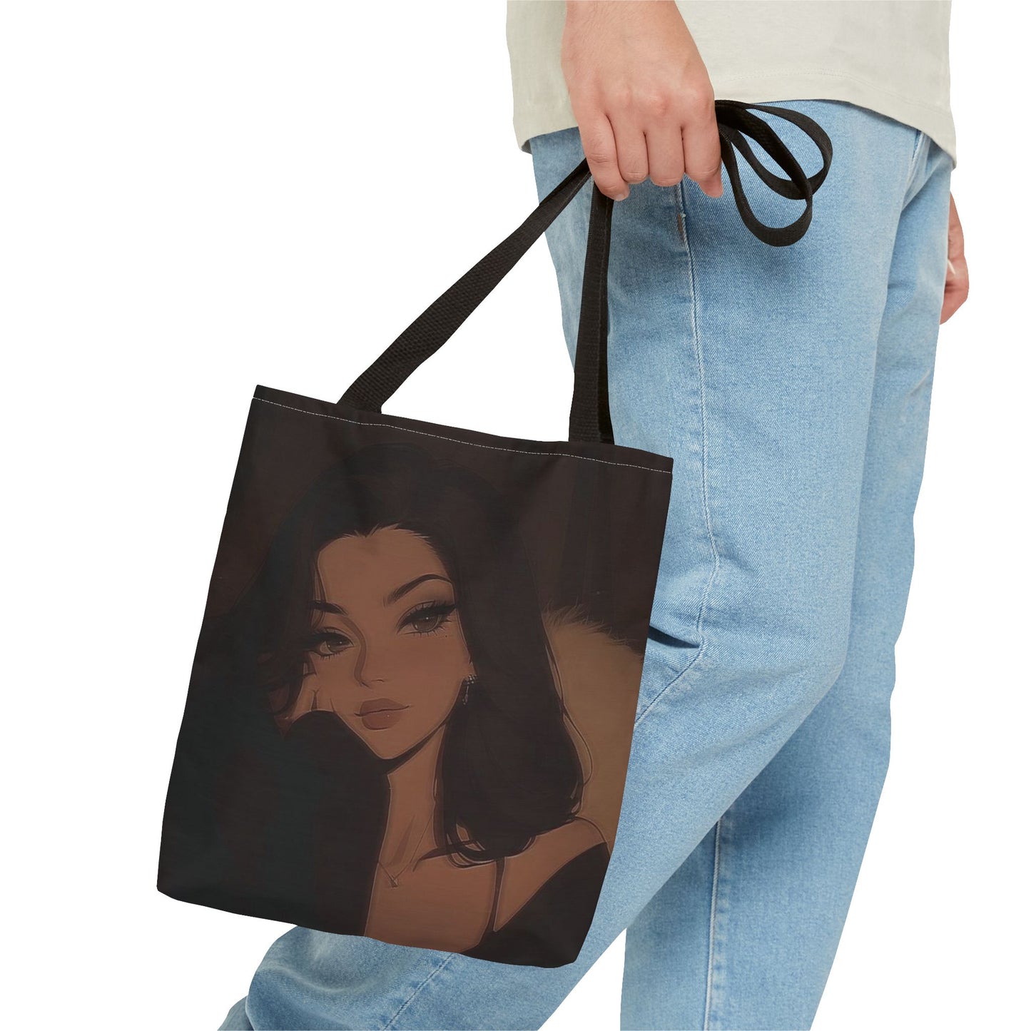 Stylish AOP Tote Bag, Chic Canvas Handbag, Fashionable Reusable Shopper, Trendy Everyday Carryall, Gift for Her, Art Tote