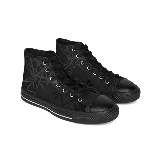 Stylish High-Top Sneakers for Men, Trendy Casual Shoes, Everyday Footwear, Gift for Him, Black Graphic Sneakers