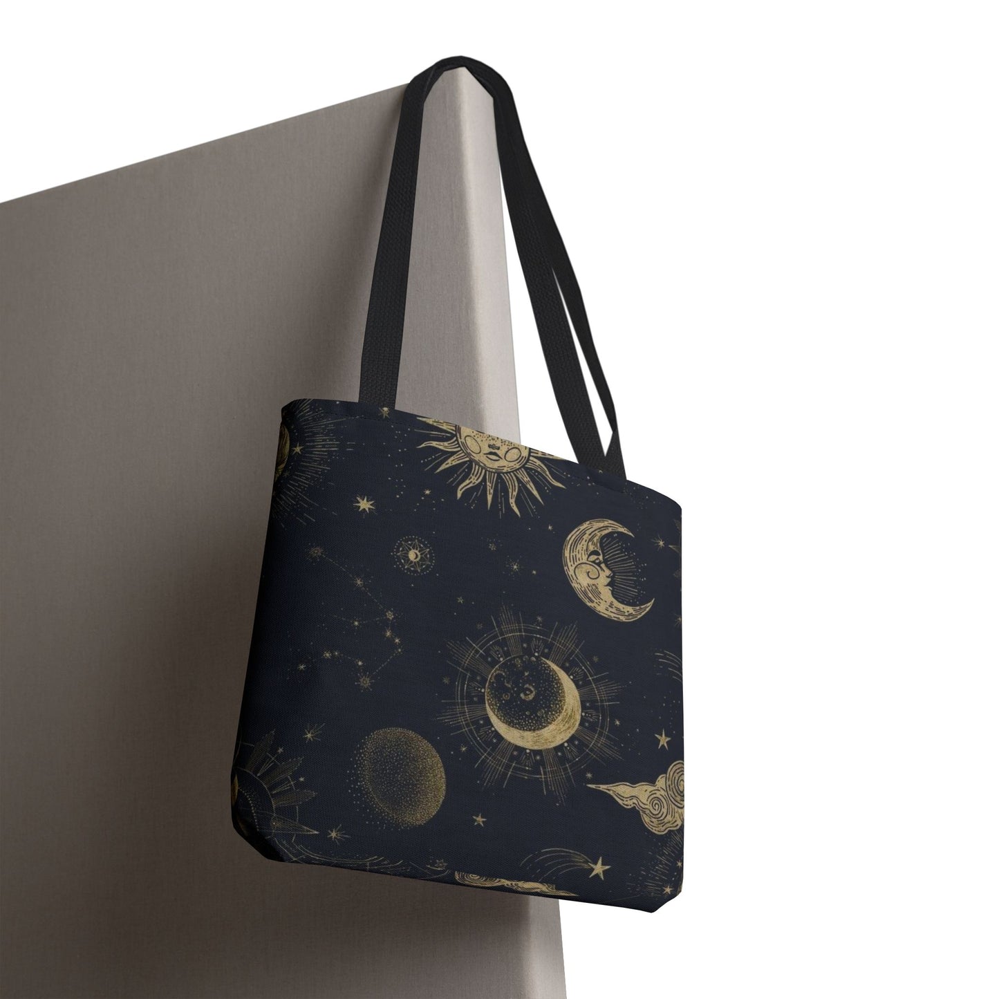 Celestial Sun and Moon Tote Bag | Cosmic Print Bag, Astrology Gift, Eco-Friendly Shopping Bag, Mystic Tote, Gift for Stargazers