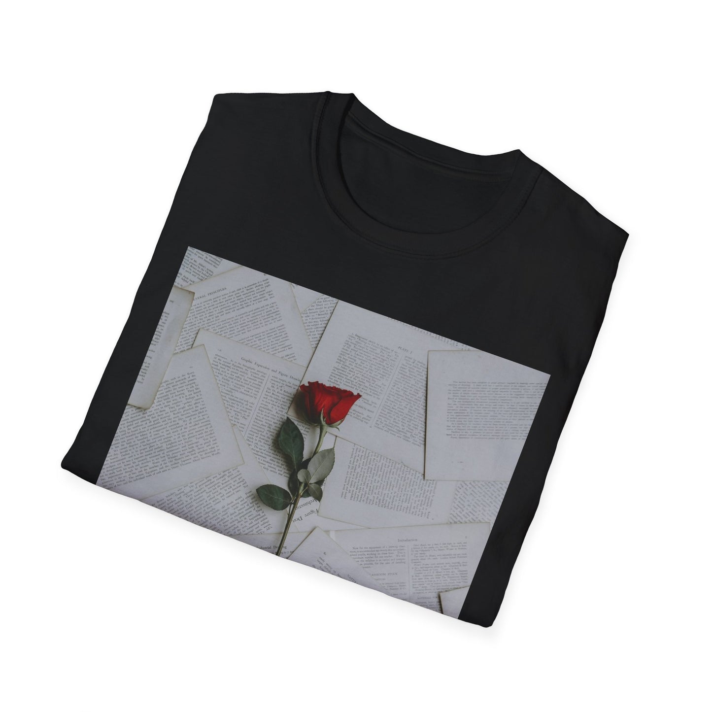 Romantic Floral T-Shirt for Book Lovers, Aesthetic Tee for Gifts, Casual Wear, Unisex Soft Style Top, Perfect for Birthdays, Anniversaries
