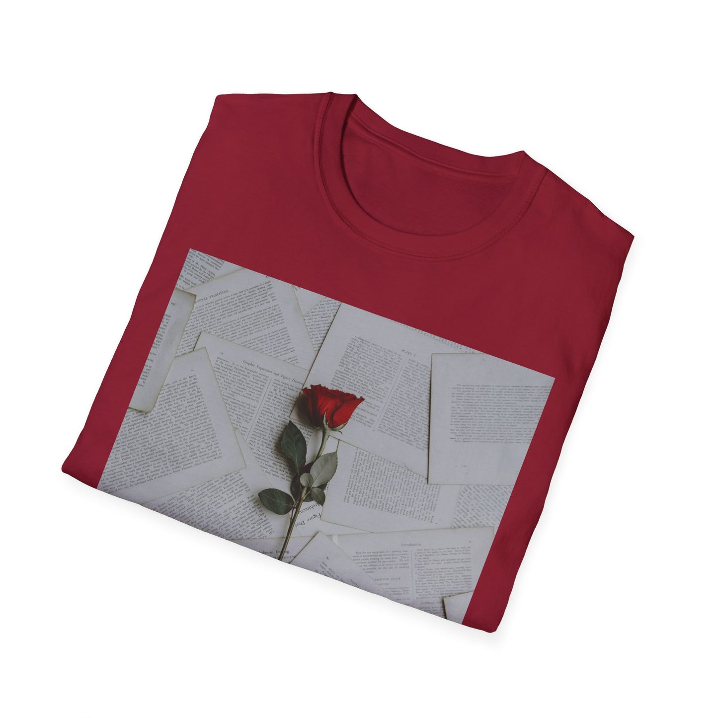 Romantic Floral T-Shirt for Book Lovers, Aesthetic Tee for Gifts, Casual Wear, Unisex Soft Style Top, Perfect for Birthdays, Anniversaries