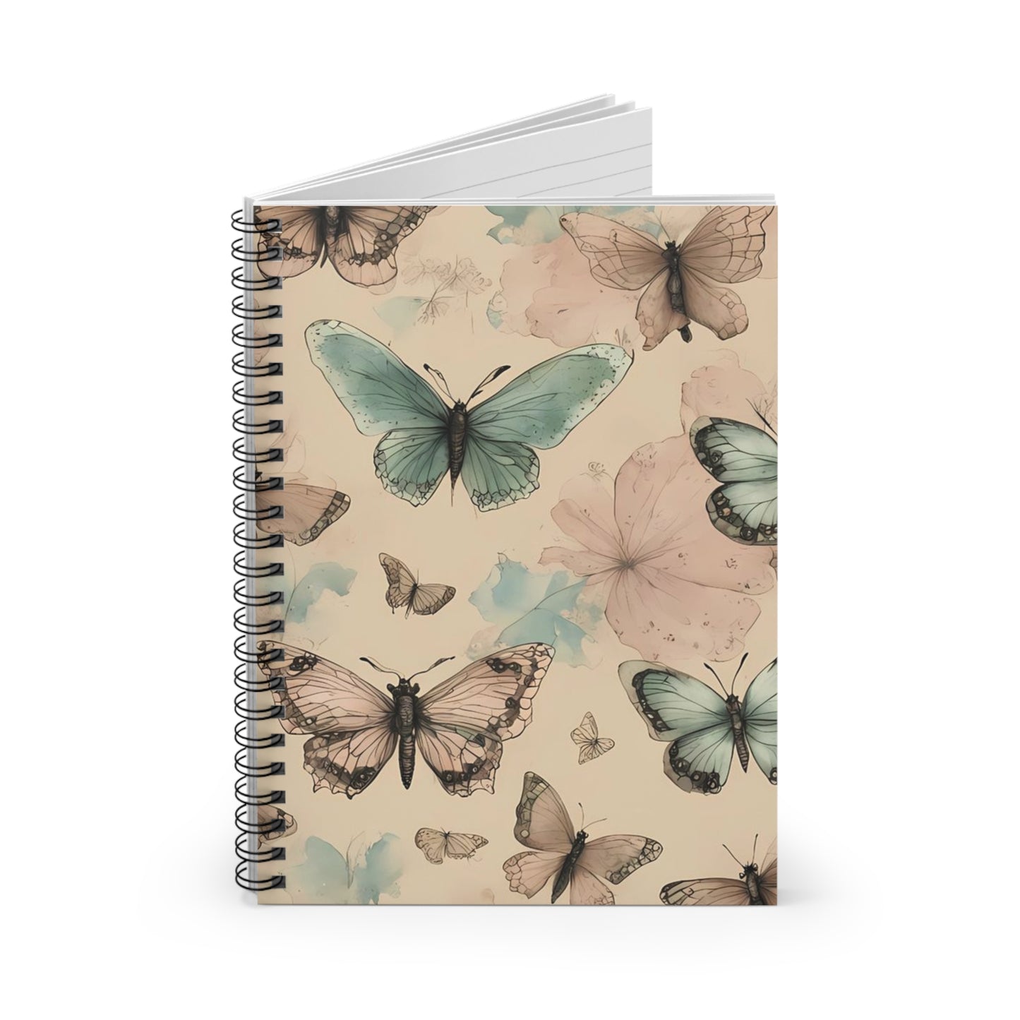Butterfly Dreams Spiral Notebook | Cute Journal for Girls, Artsy Note-taking, Gift for Students, Floral Stationery, Butterfly Decor
