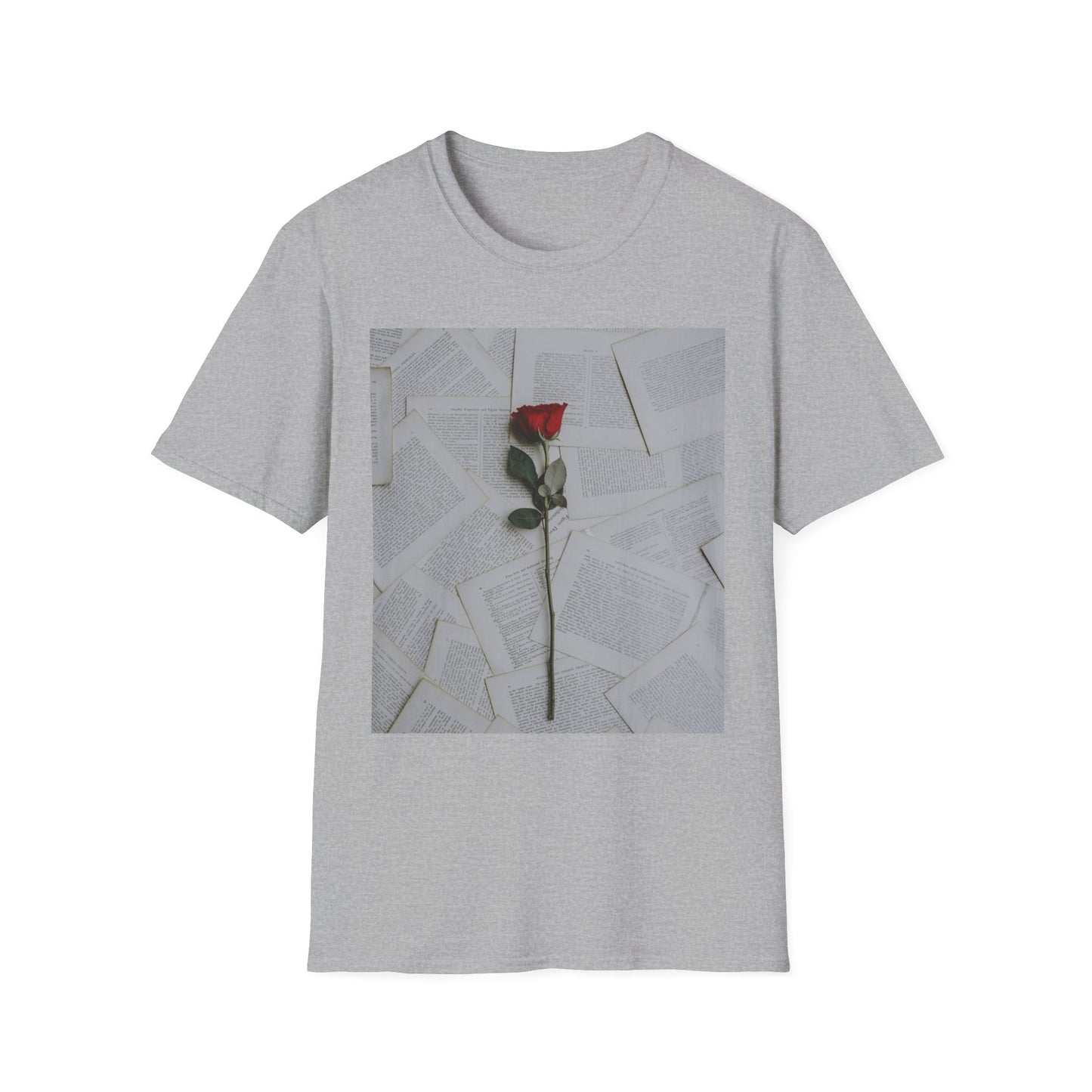 Romantic Floral T-Shirt for Book Lovers, Aesthetic Tee for Gifts, Casual Wear, Unisex Soft Style Top, Perfect for Birthdays, Anniversaries