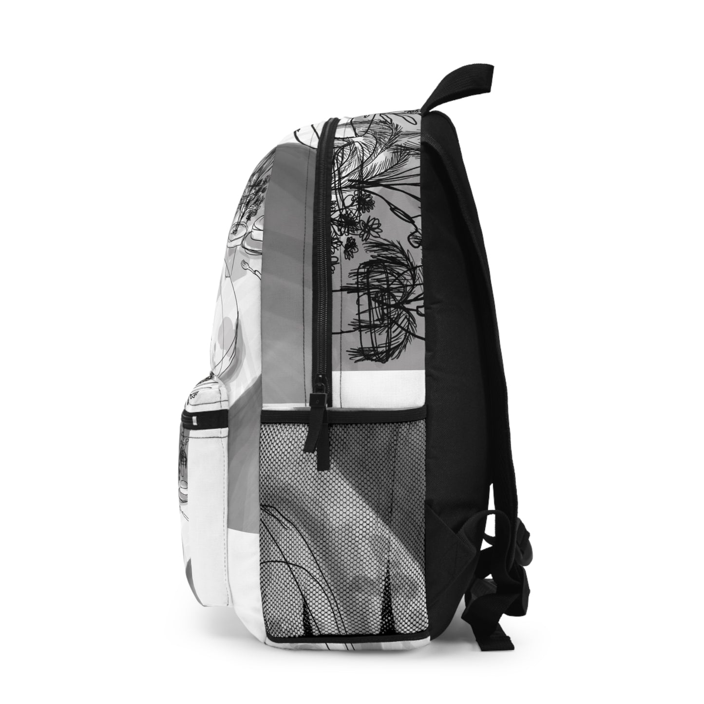 Botanical Design Backpack, Floral School Bag, Trendy Laptop Carrier, Durable Travel Backpack, Nature-Inspired Fashion