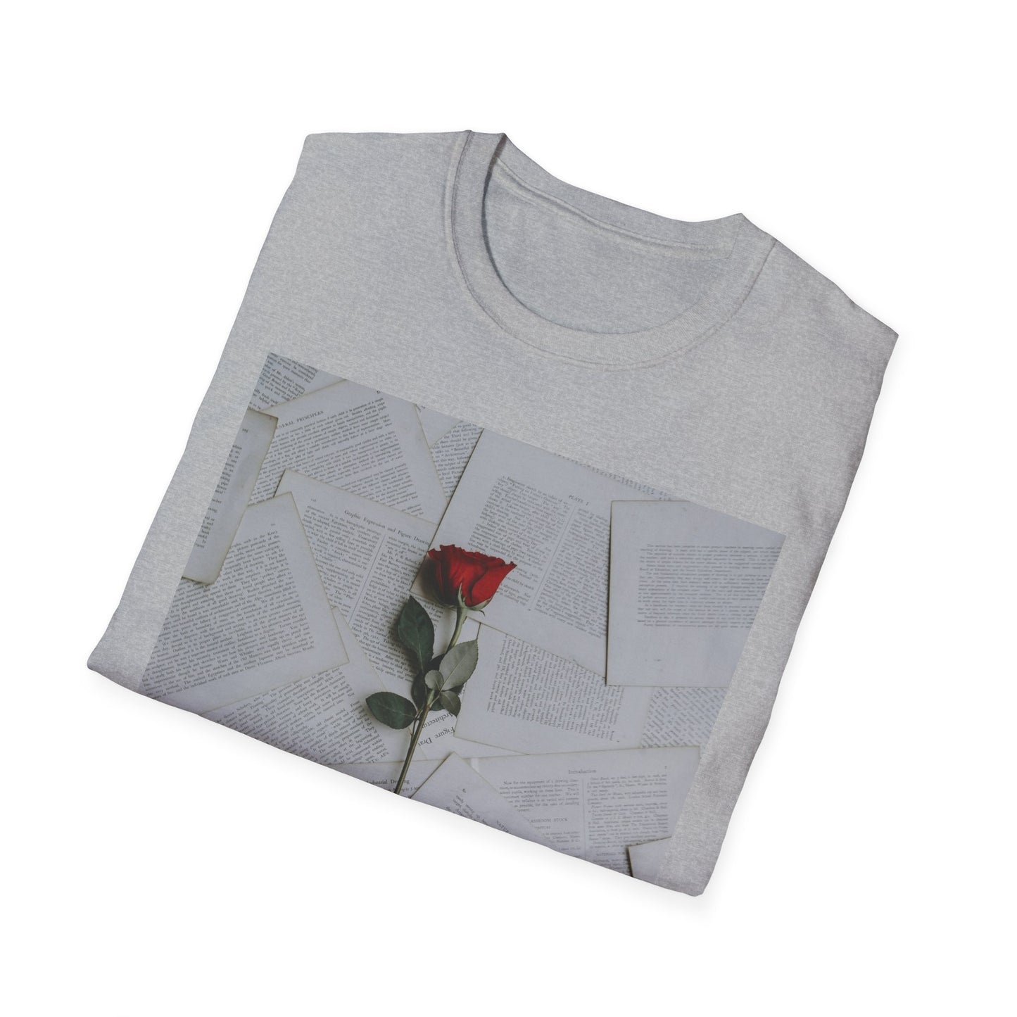 Romantic Floral T-Shirt for Book Lovers, Aesthetic Tee for Gifts, Casual Wear, Unisex Soft Style Top, Perfect for Birthdays, Anniversaries