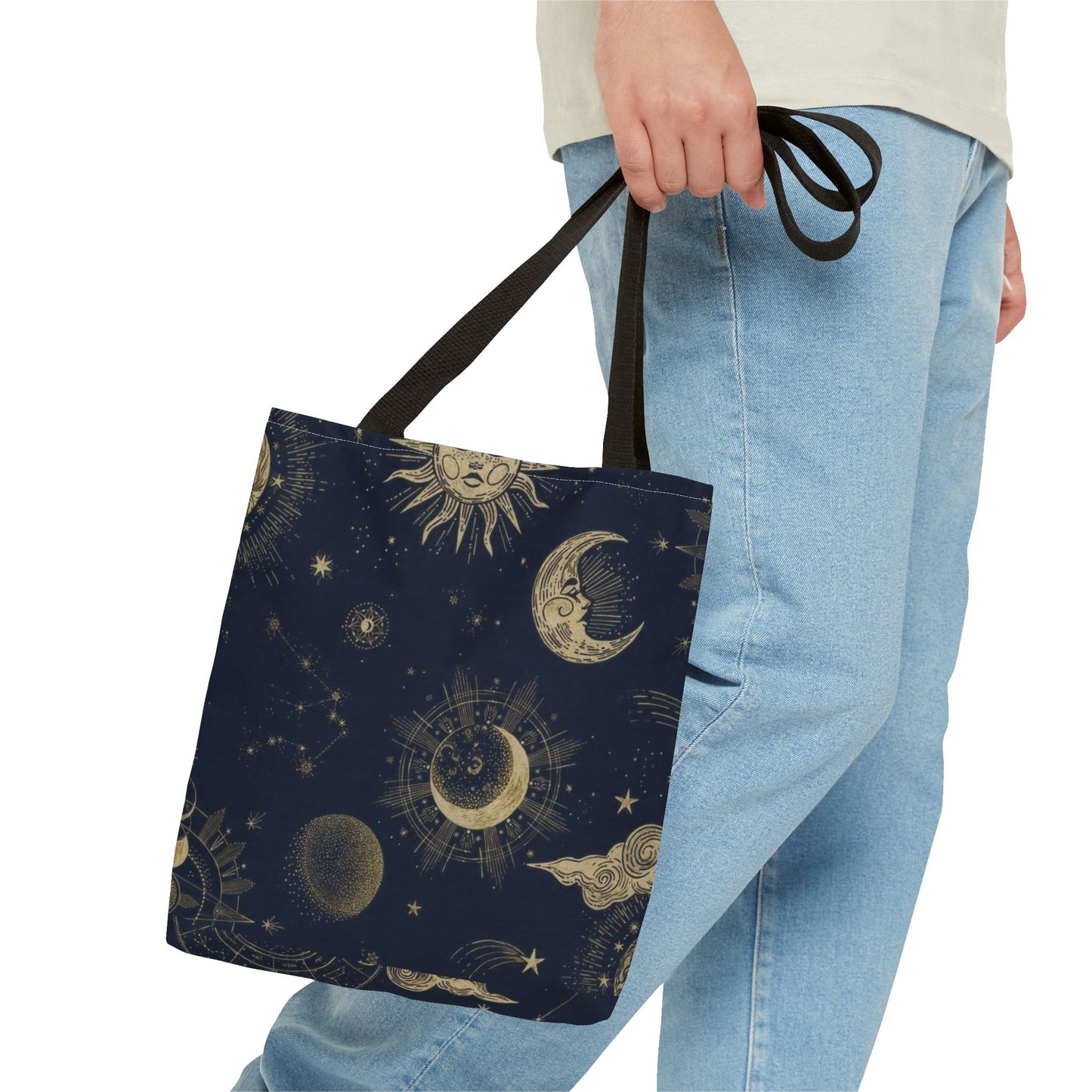 Celestial Sun and Moon Tote Bag | Cosmic Print Bag, Astrology Gift, Eco-Friendly Shopping Bag, Mystic Tote, Gift for Stargazers