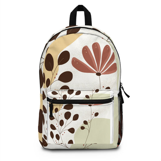 Floral Print Backpack for Nature Lovers, Trendy School Bag.