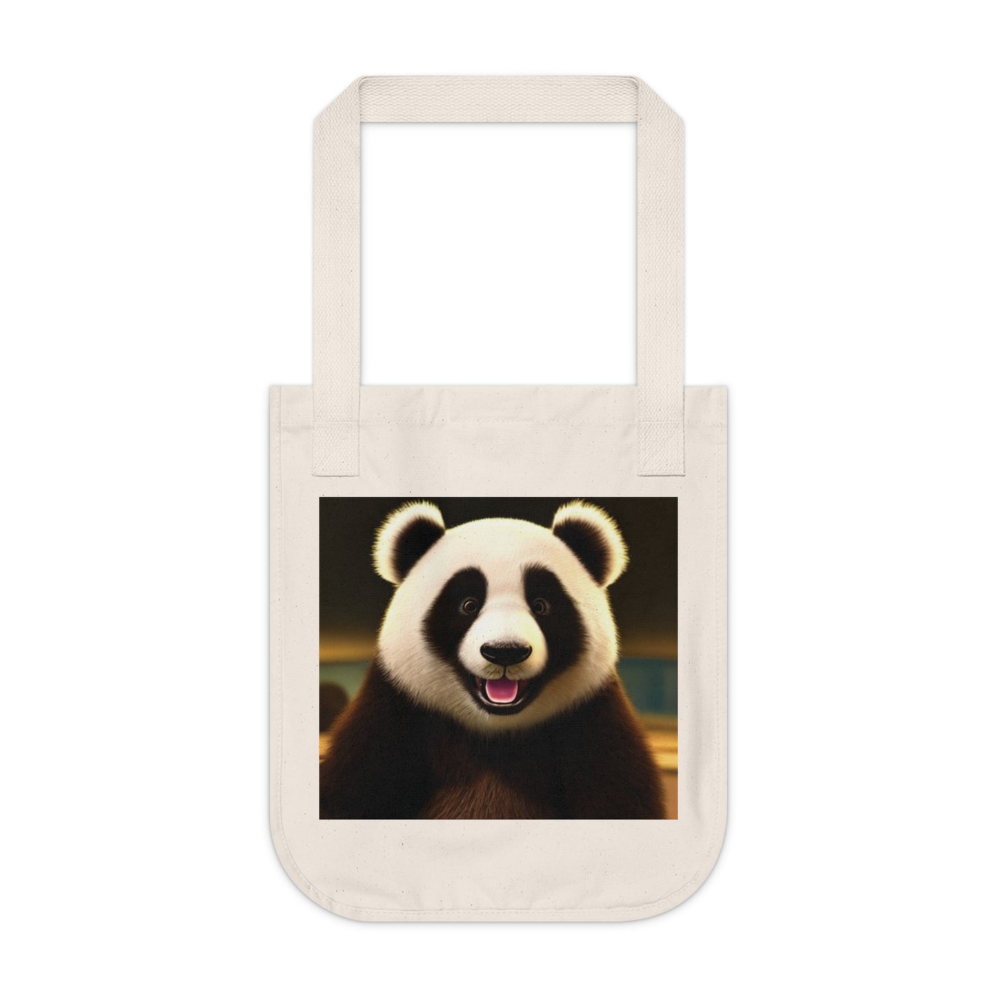 Cute Panda Organic Canvas Tote Bag | Eco-Friendly Reusable Shopper | Perfect Gift for Animal Lovers | Great for Beach, Shopping, or School