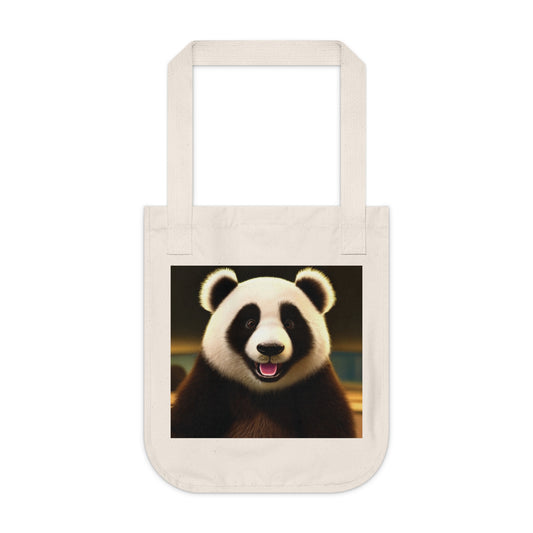 Cute Panda Organic Canvas Tote Bag | Eco-Friendly Reusable Shopper | Perfect Gift for Animal Lovers | Great for Beach, Shopping, or School