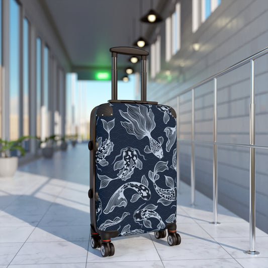 Chic Travel Suitcase with Elegant Koi Fish Design | Stylish Luggage, Personalized Travel Bag, Trendy Carry-On, Gift for Travelers
