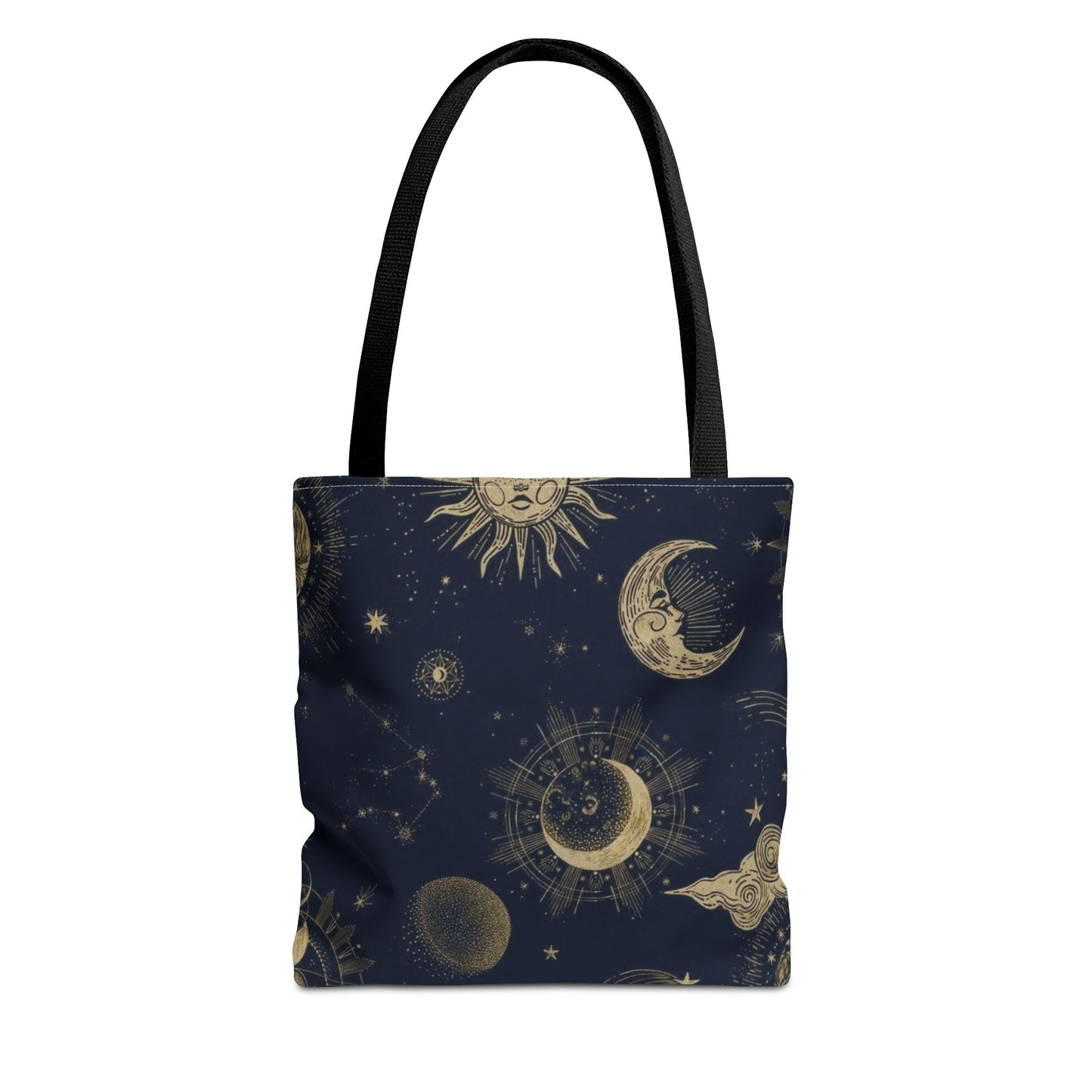 Celestial Sun and Moon Tote Bag | Cosmic Print Bag, Astrology Gift, Eco-Friendly Shopping Bag, Mystic Tote, Gift for Stargazers