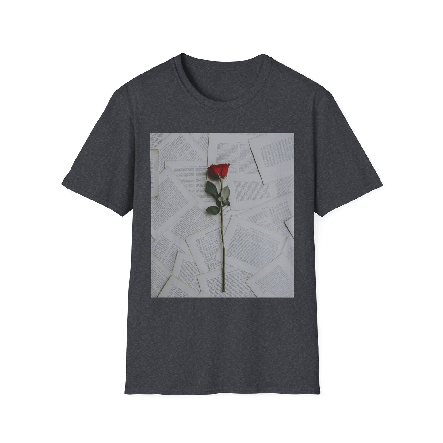 Romantic Floral T-Shirt for Book Lovers, Aesthetic Tee for Gifts, Casual Wear, Unisex Soft Style Top, Perfect for Birthdays, Anniversaries