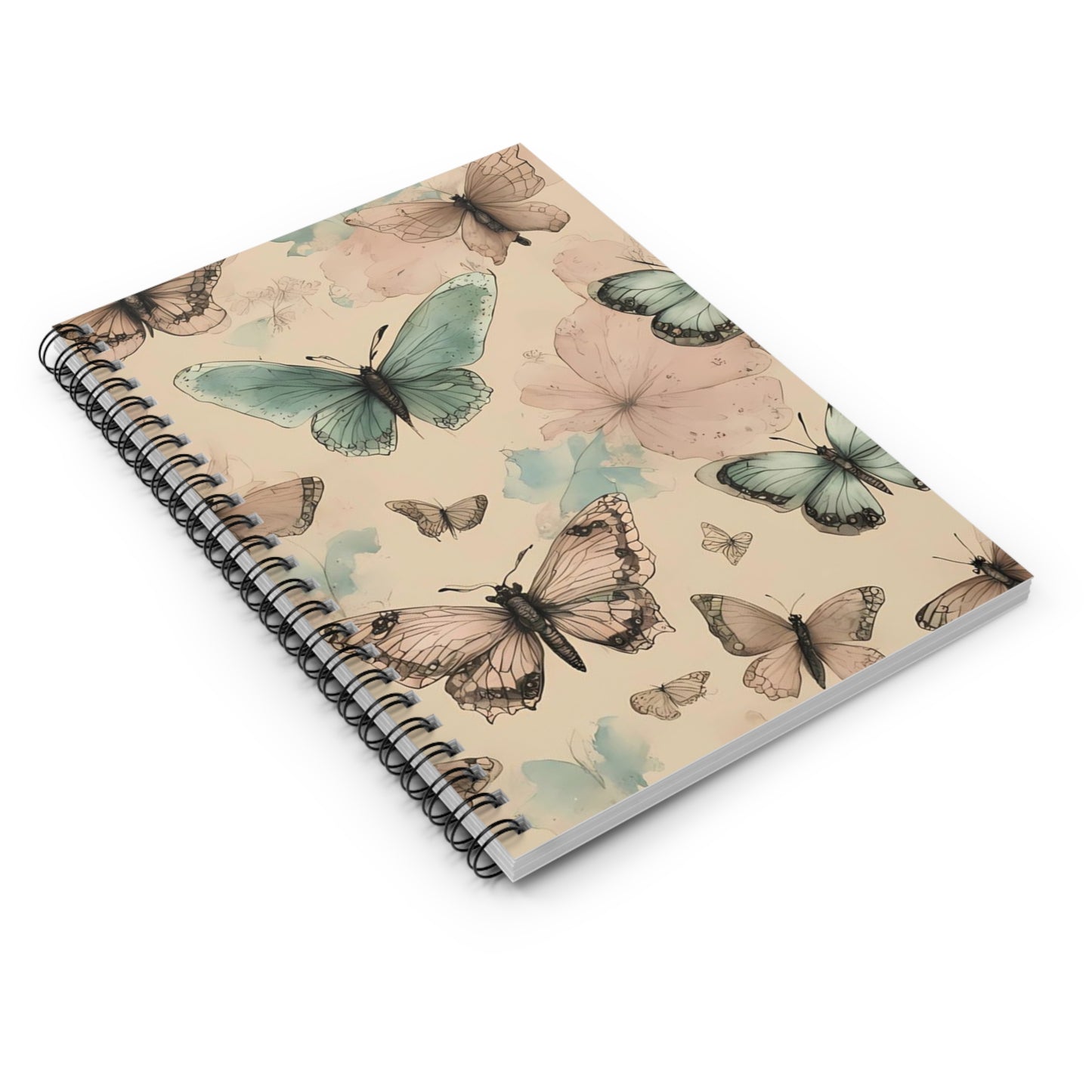 Butterfly Dreams Spiral Notebook | Cute Journal for Girls, Artsy Note-taking, Gift for Students, Floral Stationery, Butterfly Decor