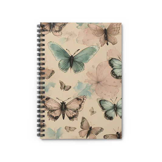 Butterfly Dreams Spiral Notebook | Cute Journal for Girls, Artsy Note-taking, Gift for Students, Floral Stationery, Butterfly Decor