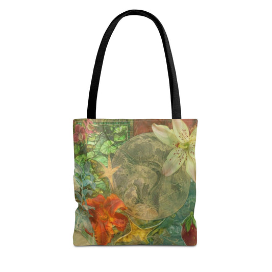 Floral Earth Tote Bag, Eco-Friendly Bag, Art Tote, Travel Bag, Shopping Tote, Gift for Nature Lovers