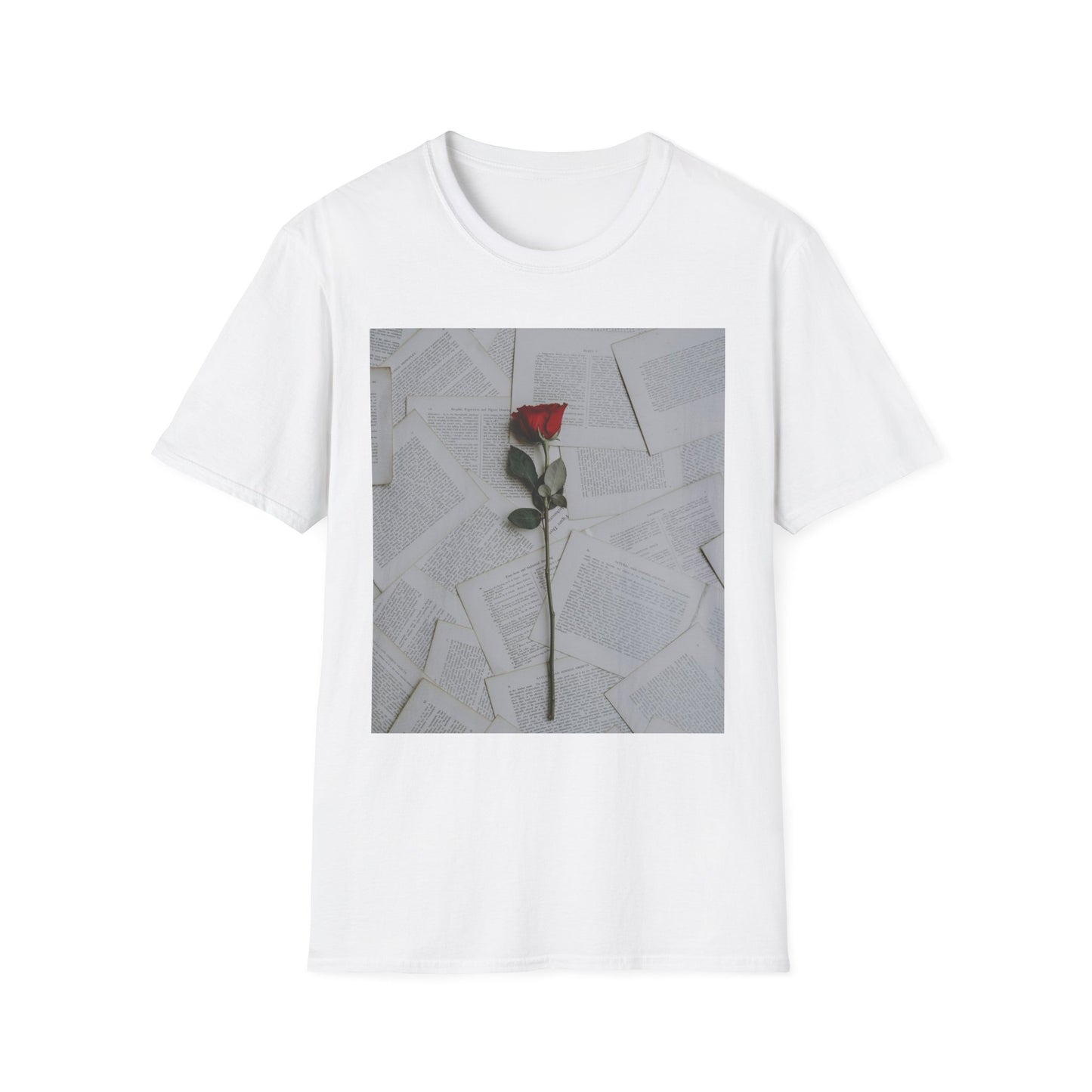 Romantic Floral T-Shirt for Book Lovers, Aesthetic Tee for Gifts, Casual Wear, Unisex Soft Style Top, Perfect for Birthdays, Anniversaries