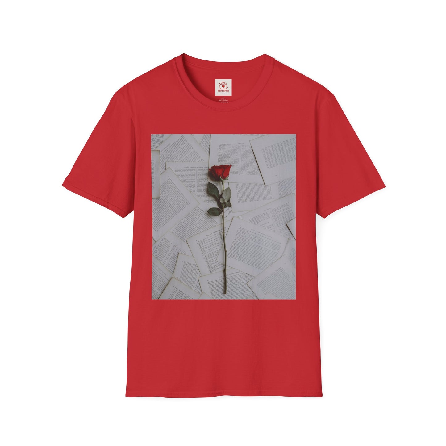 Romantic Floral T-Shirt for Book Lovers, Aesthetic Tee for Gifts, Casual Wear, Unisex Soft Style Top, Perfect for Birthdays, Anniversaries