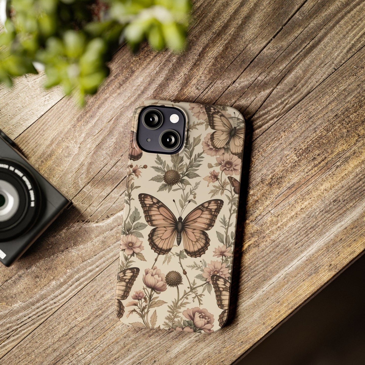 Butterfly Floral Slim Phone Case - Stylish Protection for Your Phone, Gift for Nature Lovers, Spring Decor