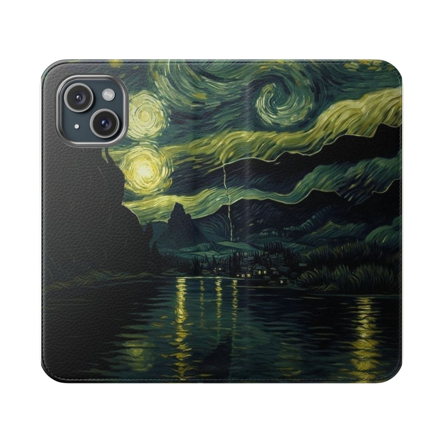 Starry Night Flip Case, Artistic Phone Sleeve, Unique Cell Phone Cover, Gift for Art Lovers, Customizable Smartphone Case