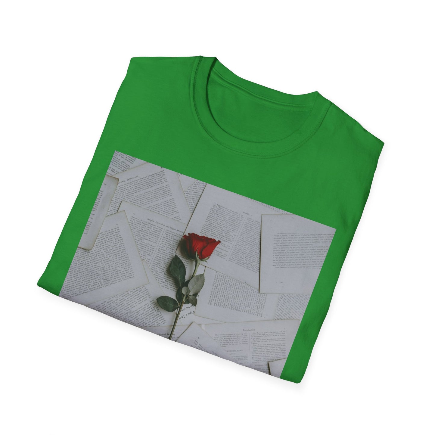 Romantic Floral T-Shirt for Book Lovers, Aesthetic Tee for Gifts, Casual Wear, Unisex Soft Style Top, Perfect for Birthdays, Anniversaries