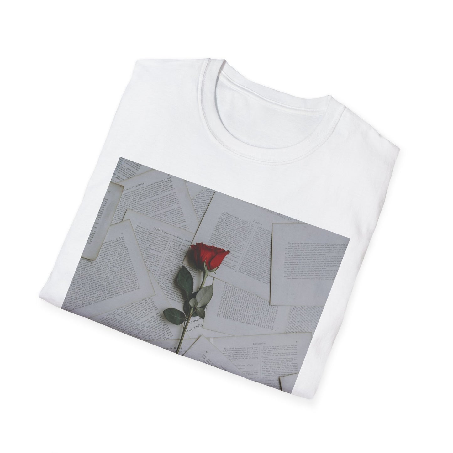 Romantic Floral T-Shirt for Book Lovers, Aesthetic Tee for Gifts, Casual Wear, Unisex Soft Style Top, Perfect for Birthdays, Anniversaries