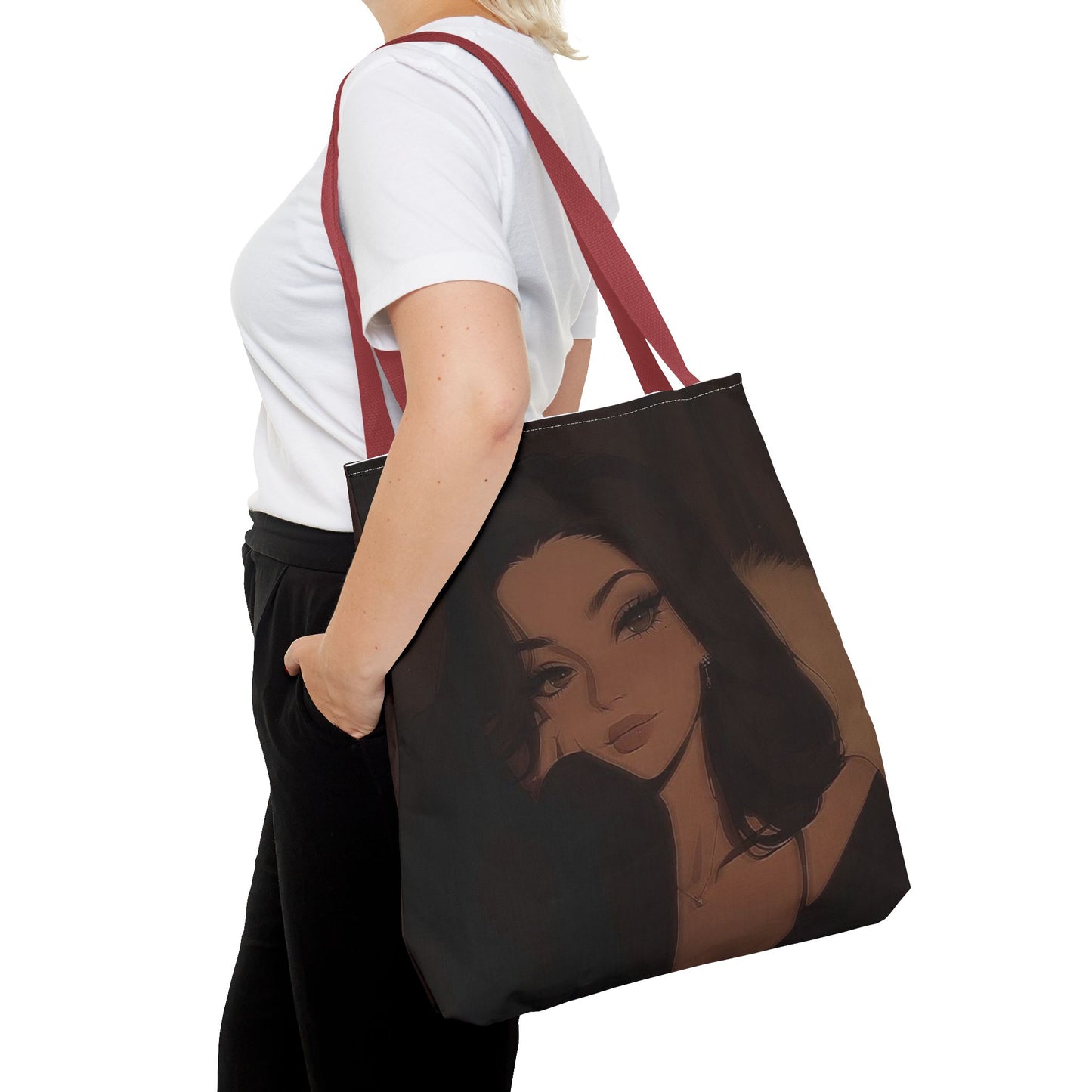 Stylish AOP Tote Bag, Chic Canvas Handbag, Fashionable Reusable Shopper, Trendy Everyday Carryall, Gift for Her, Art Tote