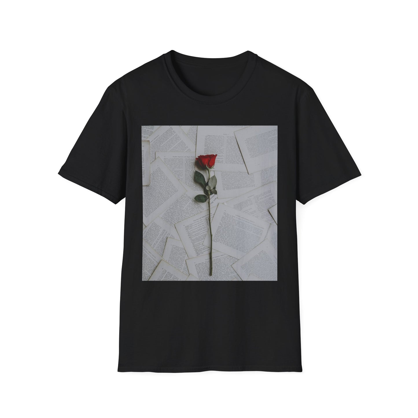 Romantic Floral T-Shirt for Book Lovers, Aesthetic Tee for Gifts, Casual Wear, Unisex Soft Style Top, Perfect for Birthdays, Anniversaries
