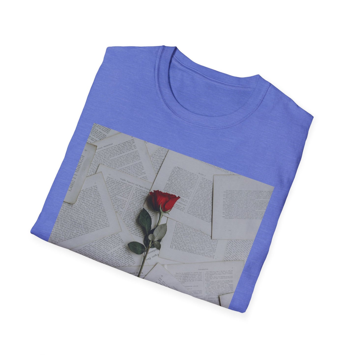 Romantic Floral T-Shirt for Book Lovers, Aesthetic Tee for Gifts, Casual Wear, Unisex Soft Style Top, Perfect for Birthdays, Anniversaries