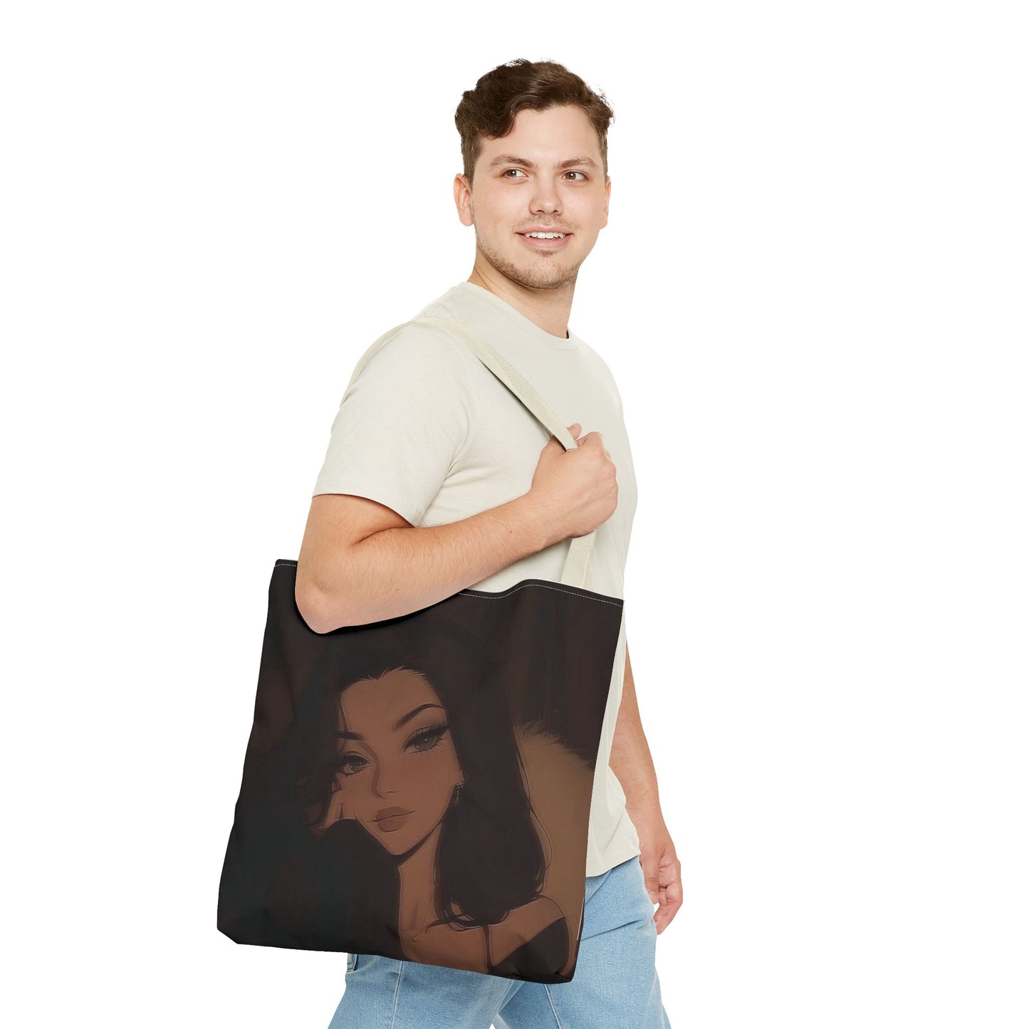 Stylish AOP Tote Bag, Chic Canvas Handbag, Fashionable Reusable Shopper, Trendy Everyday Carryall, Gift for Her, Art Tote