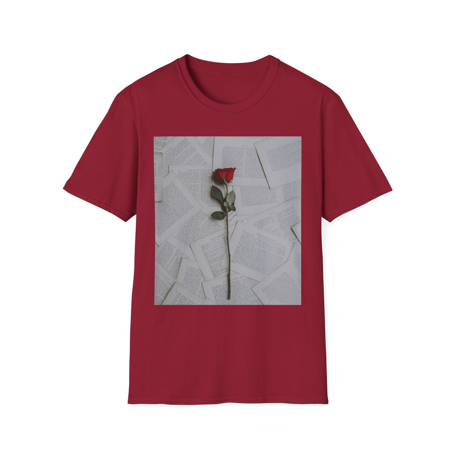 Romantic Floral T-Shirt for Book Lovers, Aesthetic Tee for Gifts, Casual Wear, Unisex Soft Style Top, Perfect for Birthdays, Anniversaries