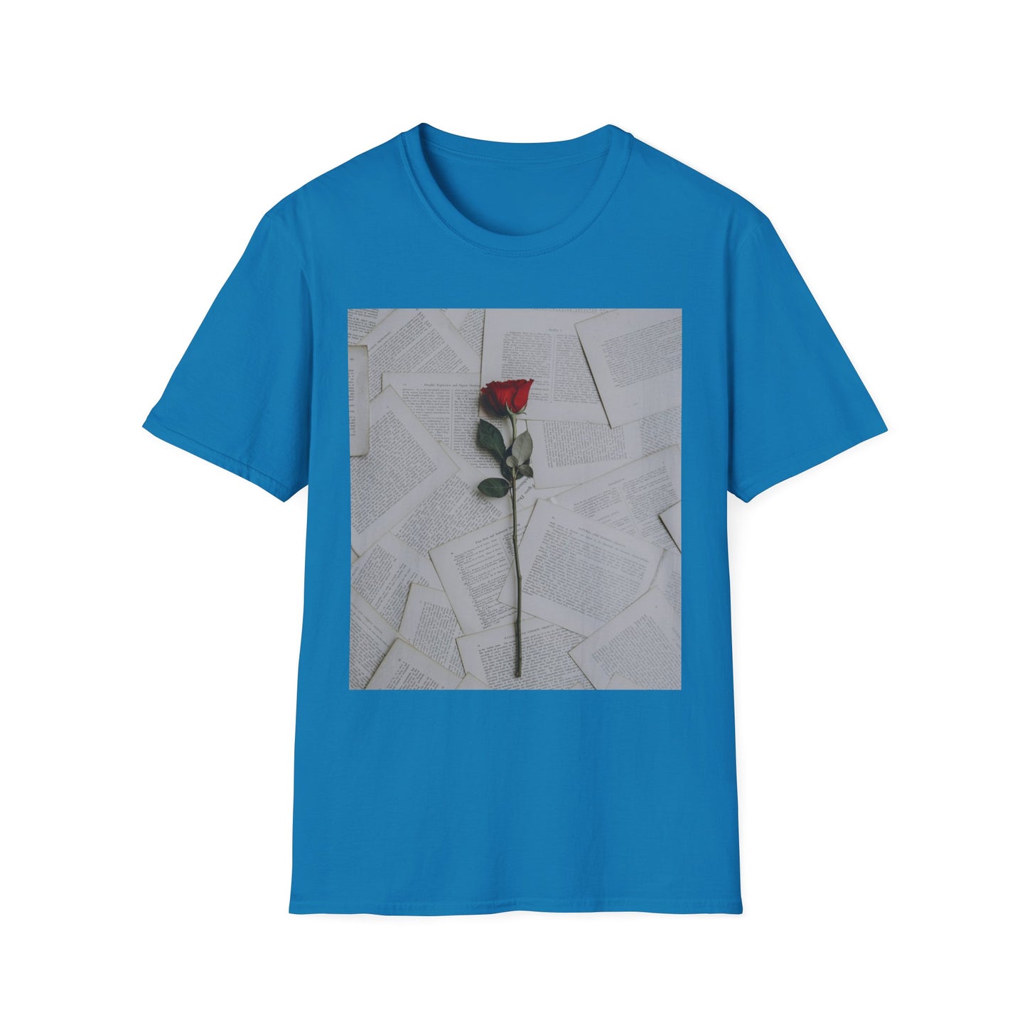 Romantic Floral T-Shirt for Book Lovers, Aesthetic Tee for Gifts, Casual Wear, Unisex Soft Style Top, Perfect for Birthdays, Anniversaries