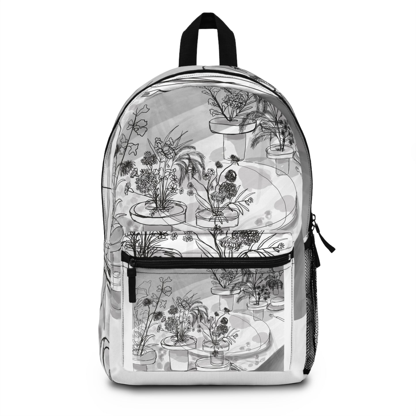 Botanical Design Backpack, Floral School Bag, Trendy Laptop Carrier, Durable Travel Backpack, Nature-Inspired Fashion